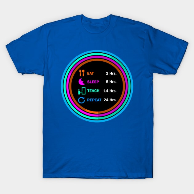 Eat sleep teach repeat t shirt. T-Shirt by Narot design shop